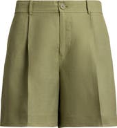 Lauren Ralph Lauren Pleated Linen Blend Twill Shorts