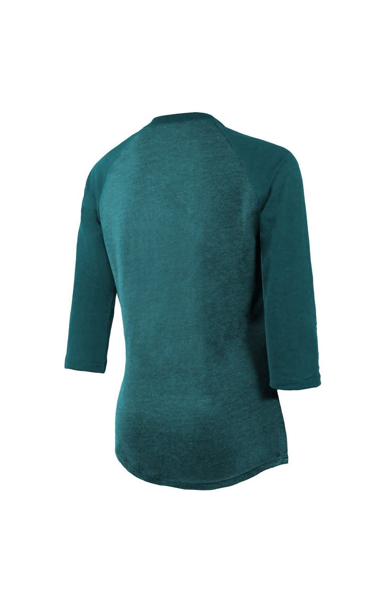 Majestic Threads Women's Majestic Threads Midnight Green Philadelphia Eagles Super Bowl LVII Desert Tri-Blend Raglan 3/4 Sleeve T-Shirt, Alternate, color, 