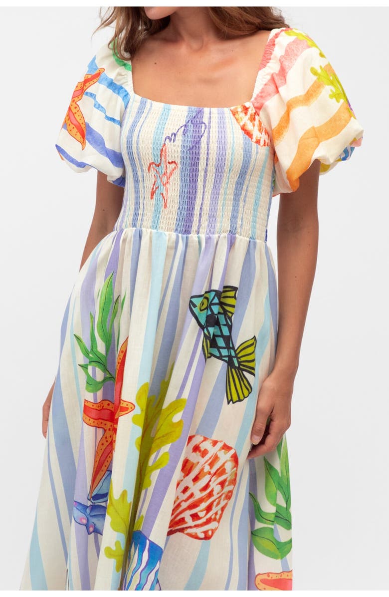 Label of Love Ocean Puff Sleeve Maxi Dress, Alternate, color, Blue