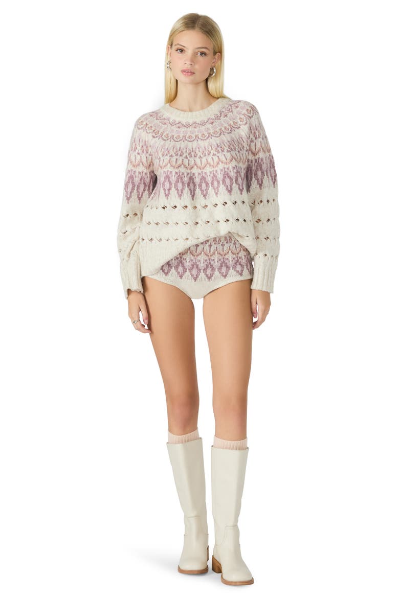 Suzette Fair Isle Sweater, Alternate, color, LILAC MULTI