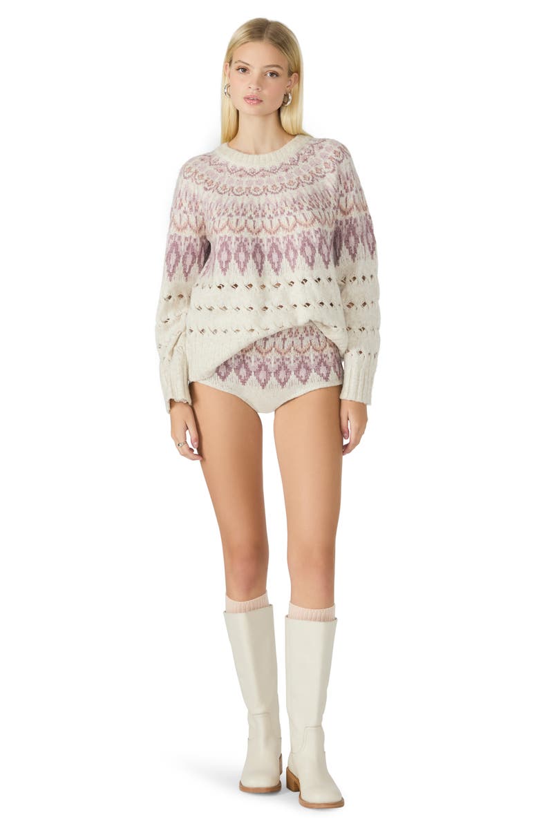 Steve Madden Suzette Fair Isle Sweater, Alternate, color, Lilac Multi