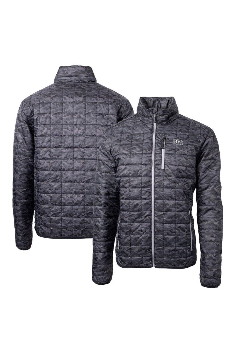 Cutter & Buck Men's Cutter & Buck Black Ivy League Rainier PrimaLoft Eco Insulated Printed Full-Zip Puffer Vest, Alternate, color,