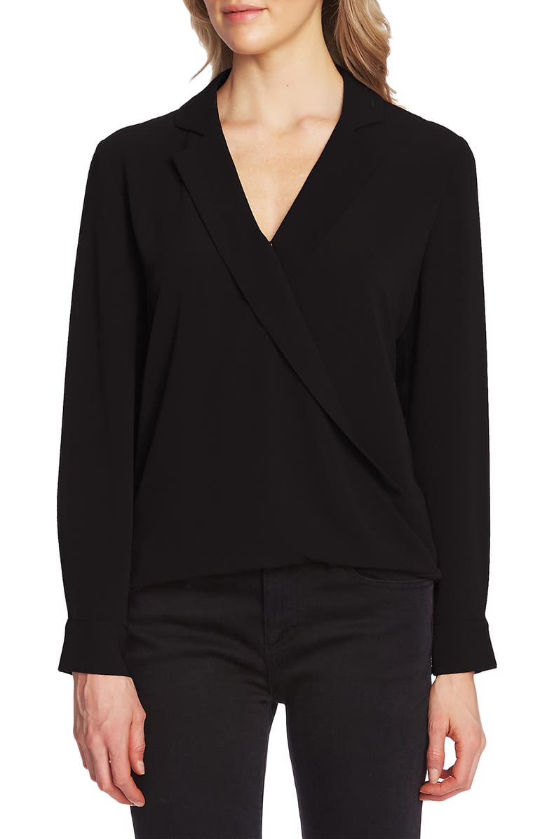 Vince Camuto Faux Wrap Top, Main, color, 