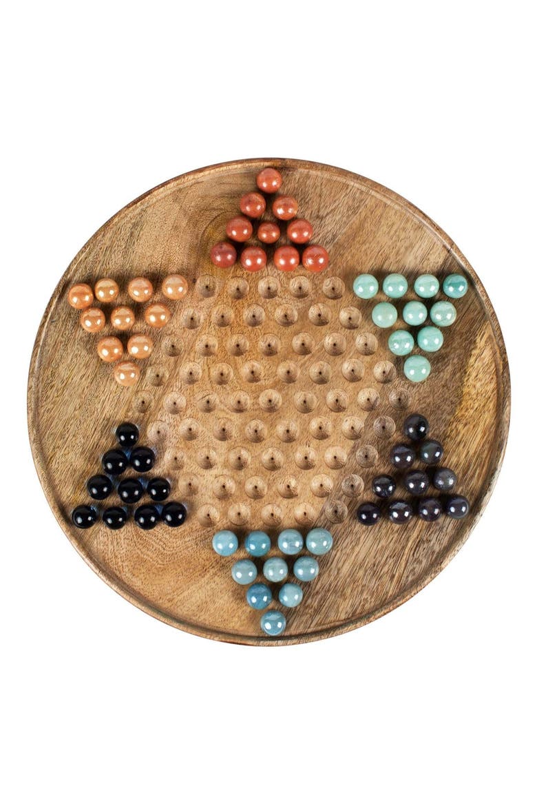 Star Checkers Game, Main, color, Brown