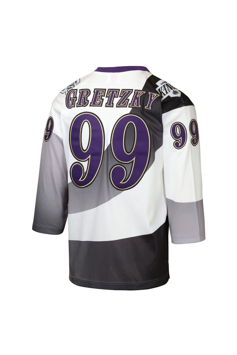 Youth Mitchell & Ness Wayne Gretzky White Los Angeles Kings 1995/96 Power Play Throwback Alternate Player Jersey with Captain Patch, Alternate, color, White