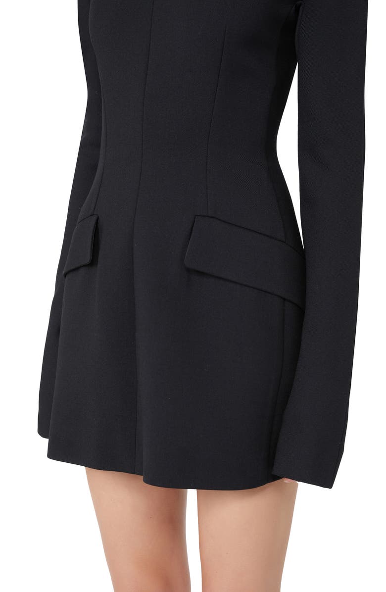 SPORTMAX Tefrite Long Sleeve Jersey Minidress, Alternate, color, Black
