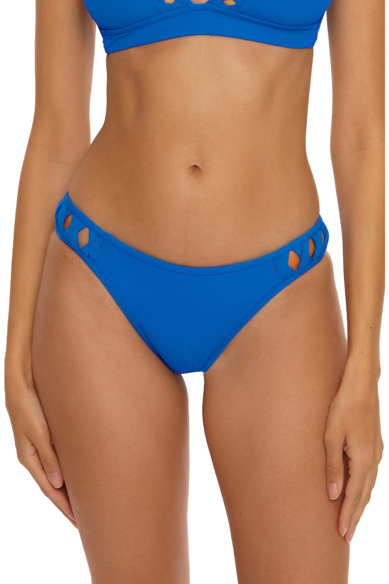 Trellis Hipster Bikini Bottoms, Main, color, TRUE BLUE