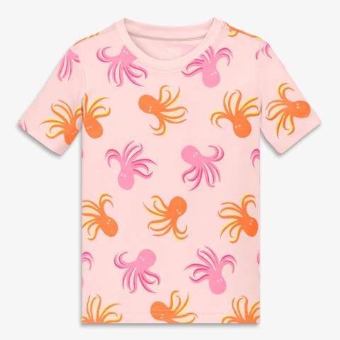 Kids Organic Short Sleeve Pj Top In Seasonal Prints (Toddler, Little Kid, Big Kid)