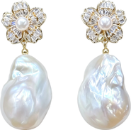 Untamed Petals Jolie Pearl Drop Earrings