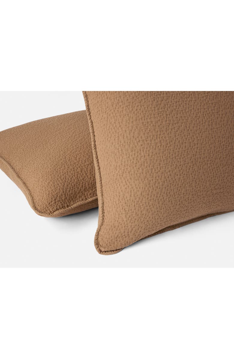 Coyuchi Cascade Organic Cotton Matelassé Sham, Alternate, color, Chestnut