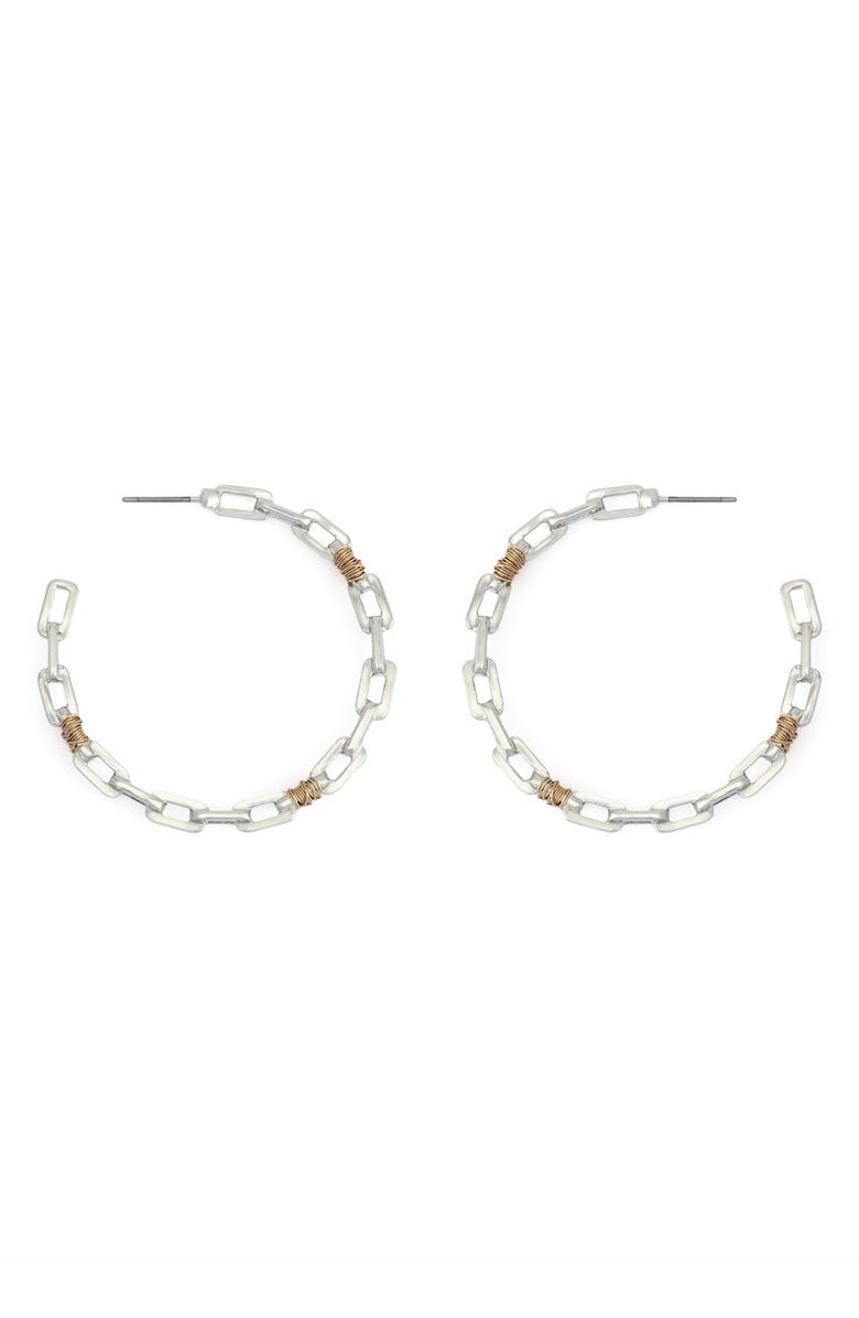Robert Lee Morris Paper Clip Hoop Earrings, Alternate, color, Two Tone