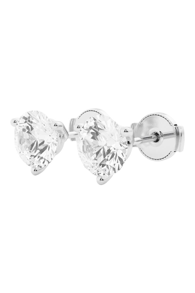14K Gold Round Cut Near Colorless Lab-Created Diamond Stud Earrings - 1.5ct, Alternate, color, 1.5 CTW WHITE GOLD