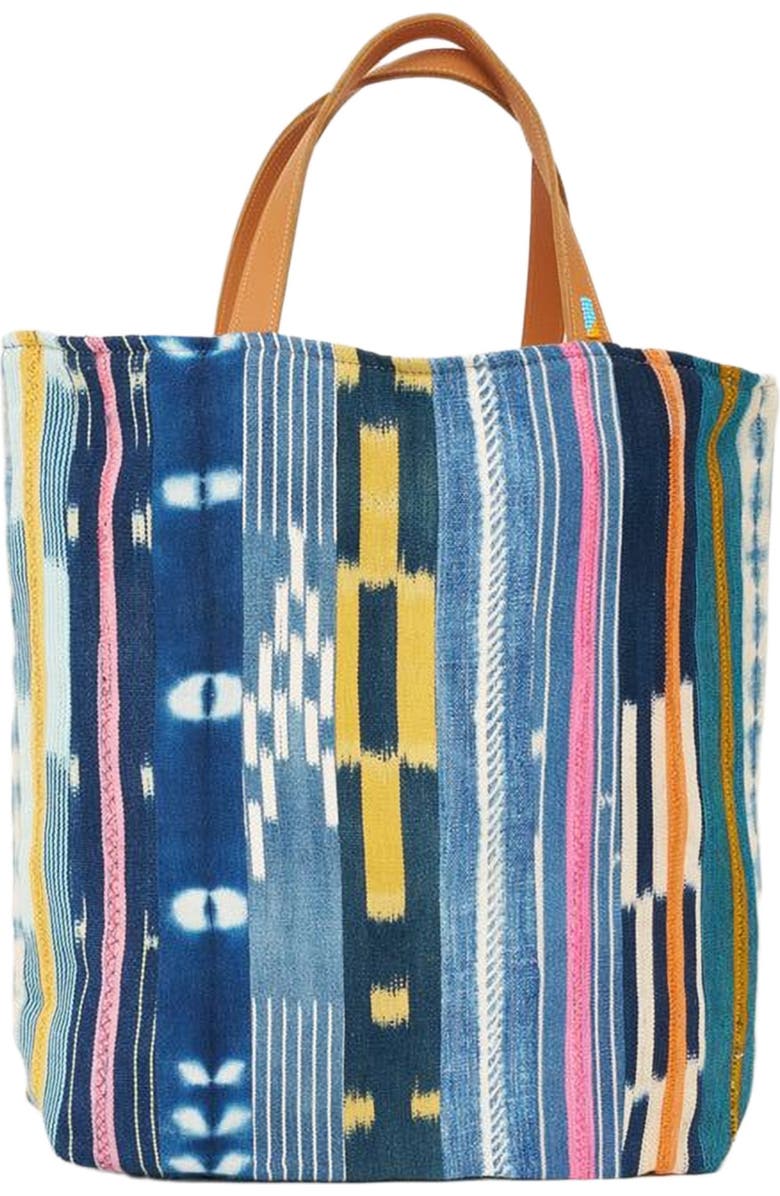 Ubuntu Life African Baule Cloth Tote Bag, Main, color, Blue