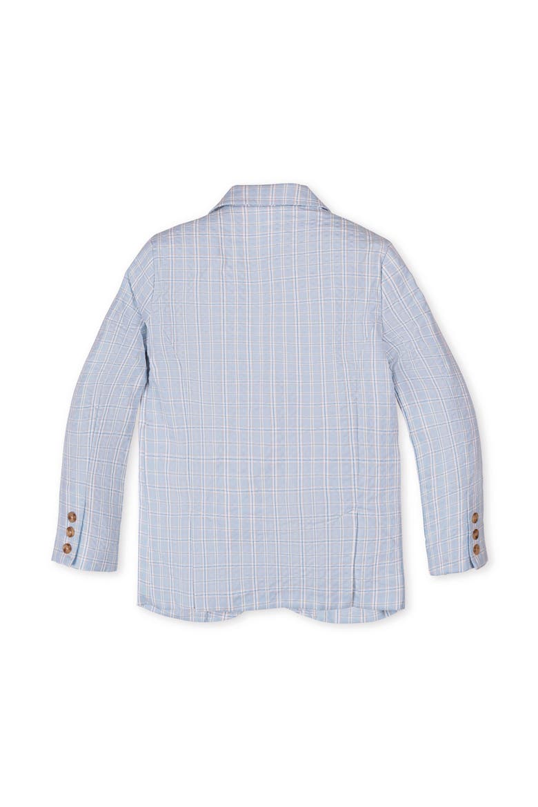 Kids' Organic Classic Seersucker Suit Jacket, Alternate, color, Blue Chateau Check