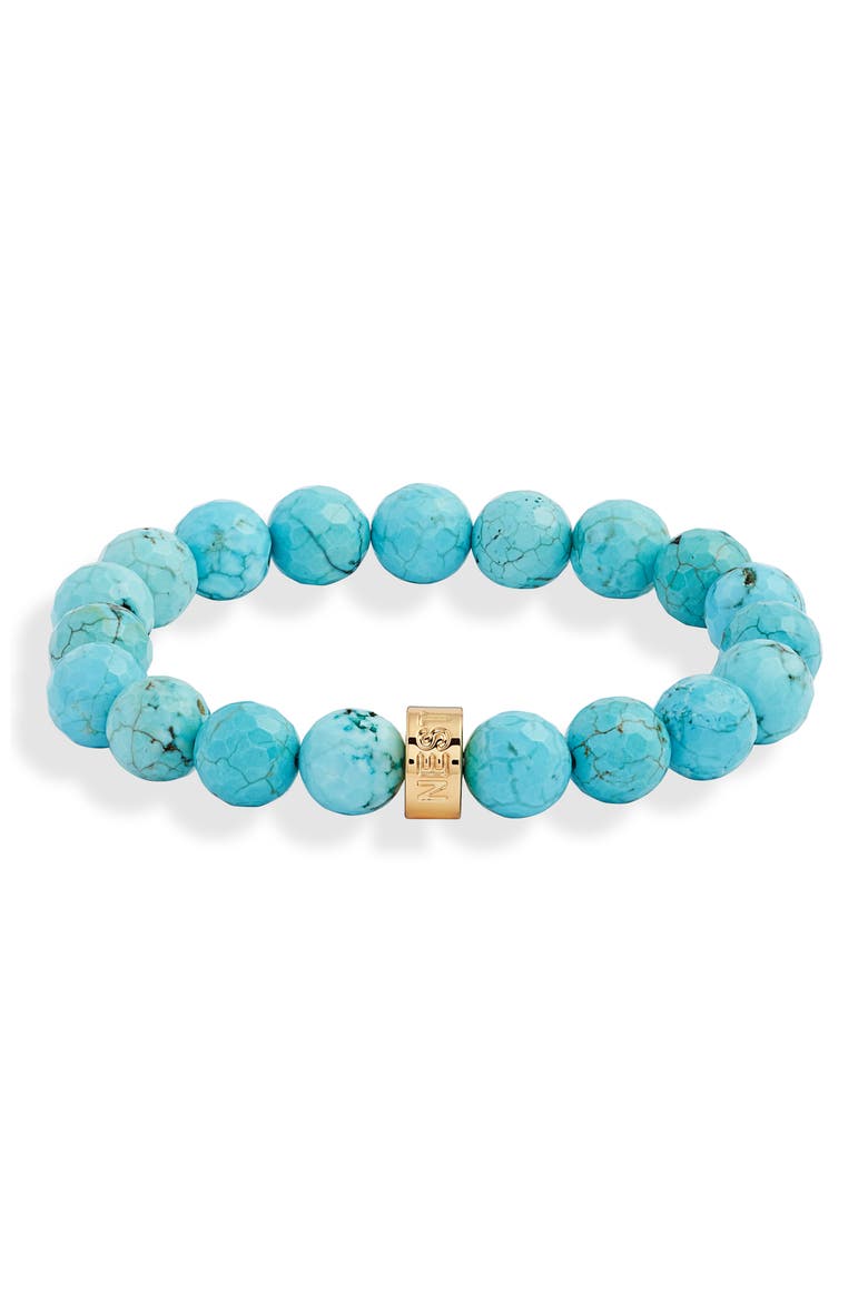 Beaded Stretch Bracelet, Main, color, TURQUOISE