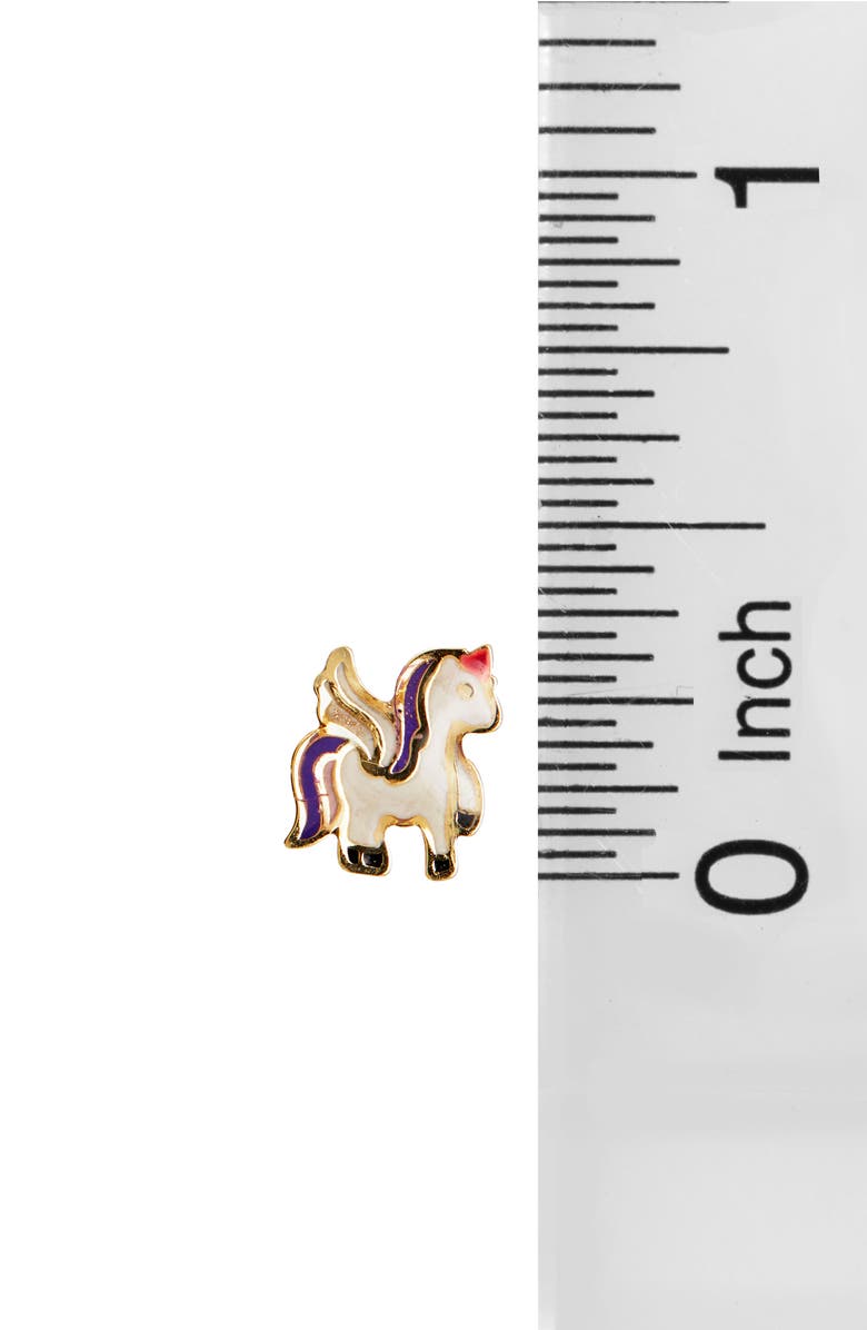 SAVVY CIE JEWELS Unicorn Stud Earrings, Alternate, color, Yellow Gold