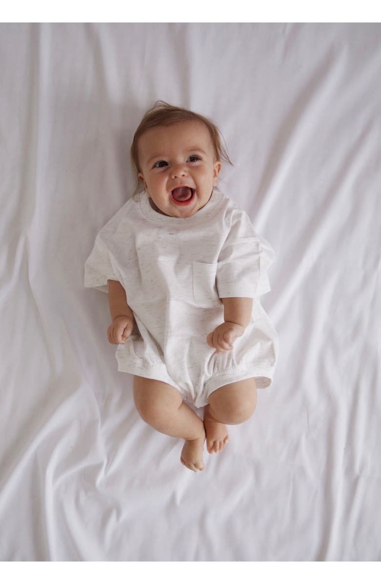 Winnie + Crew Cory Pocket Romper, Alternate, color, Heather Grey