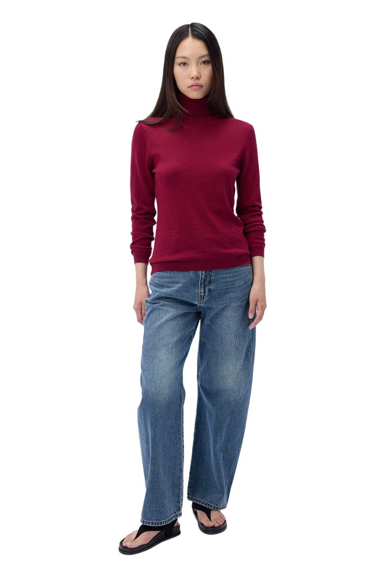 Cashmere Silk Turtleneck Sweater, Main, color, bordeaux