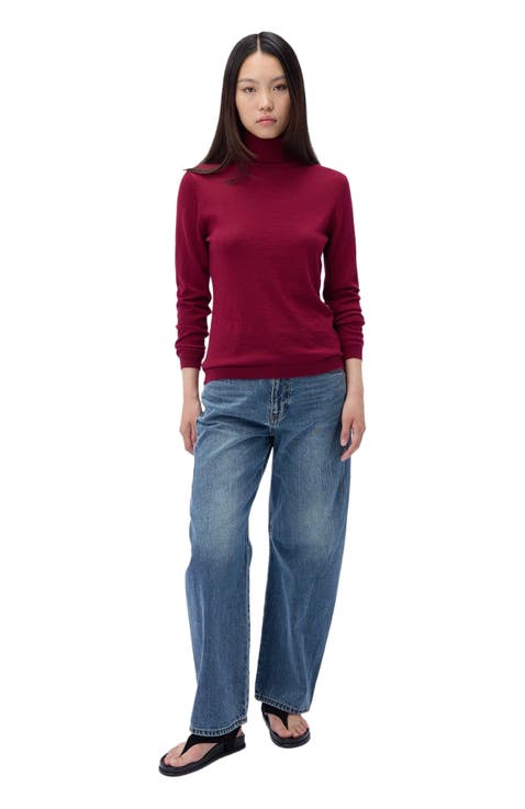 Cashmere Silk Turtleneck Sweater