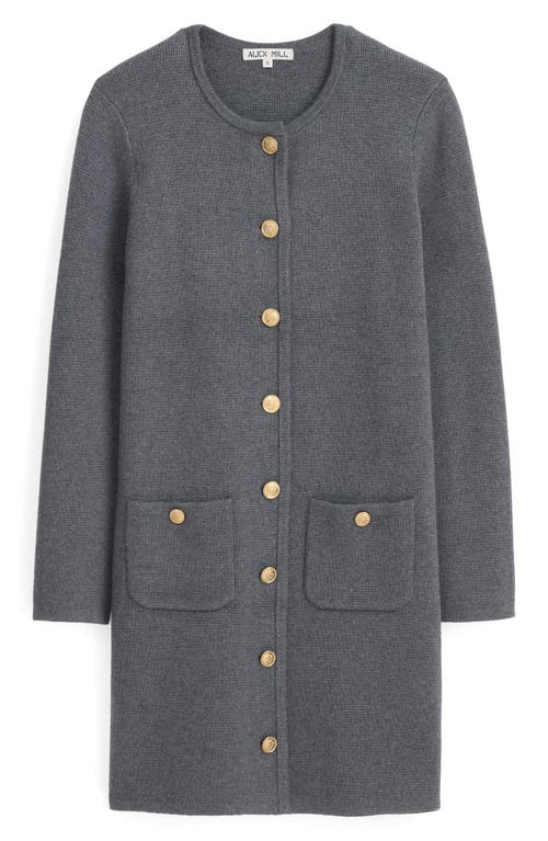 Shop Alex Mill Stella Long Sleeve Cotton & Cashmere Knit Minidress In Heather Grey