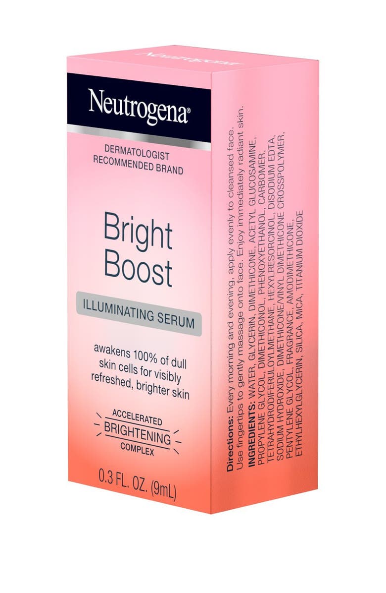 NEUTROGENA Bright Boost Illuminating Face Serum with Neoglucosamine & Turmeric Extract for Even Skin Tone, Resurfacing Serum for Face to Reduce Dark Spots & Hyperpigmentation, 0.3 fl. oz, Alternate, color, 