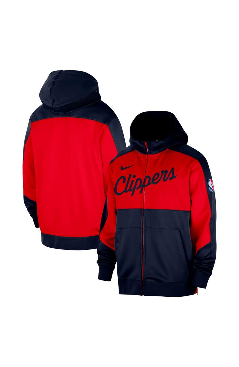 Nike Men's Nike Navy LA Clippers Authentic On-Court Showtime Performance Full-Zip Hoodie, Main, color, Navy