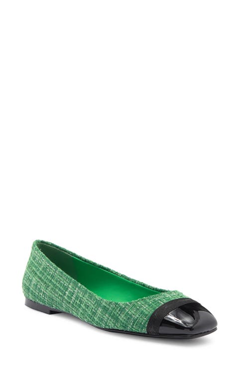 Zofia Cap Toe Tweed Flat (Women)