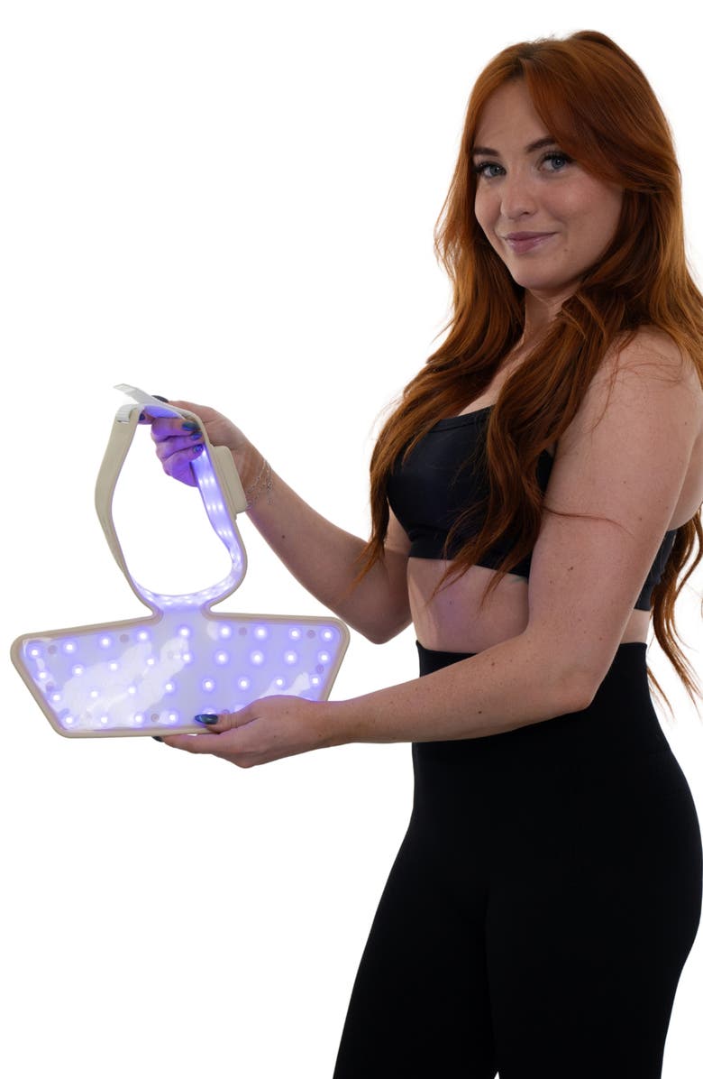 fringe Red Light Therapy Neck Mask, Alternate, color, Light Grey