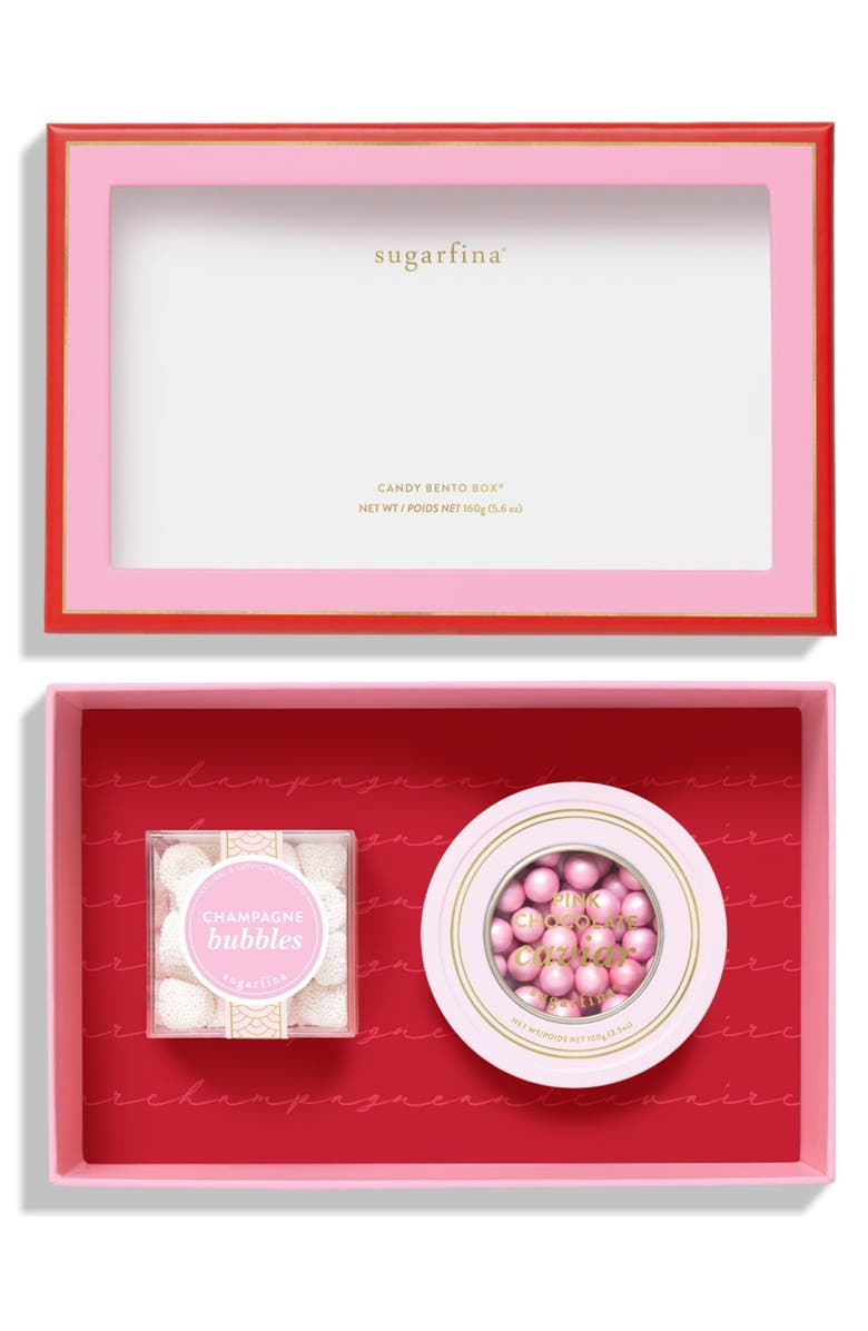 sugarfina Pink Champagne & Caviar Candy Bento Box Gift Set, Alternate, color, 