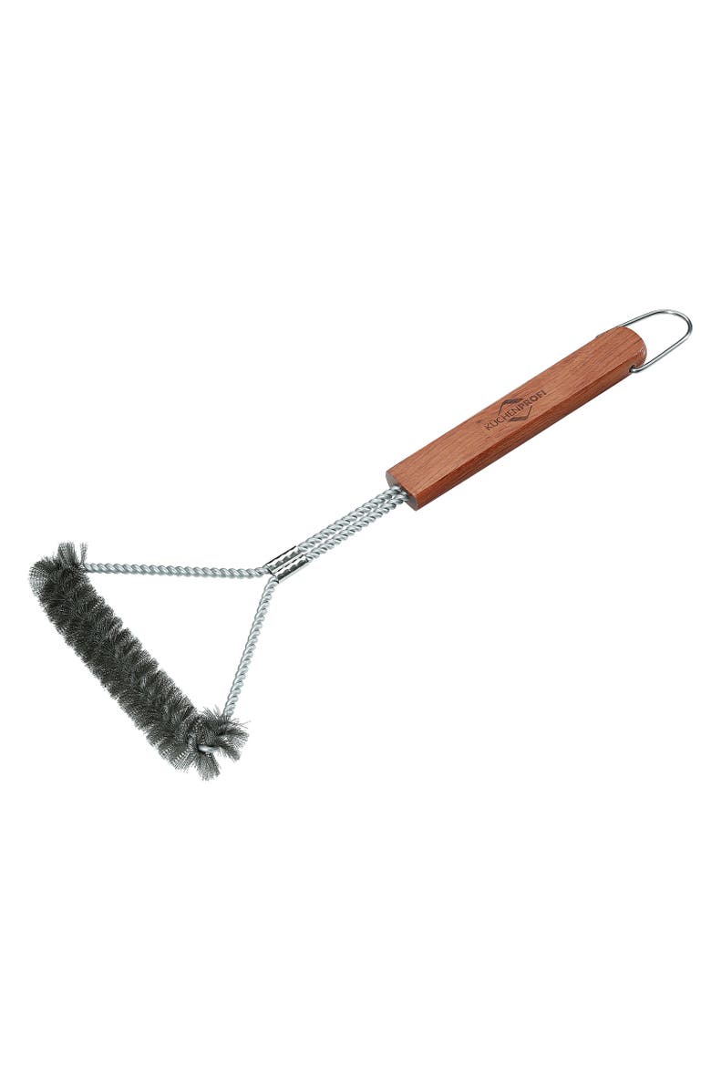 Heavy Duty Texas BBQ Brush, Stainless Steel, 15.5 x 6.25 x 1, Main, color, Silver