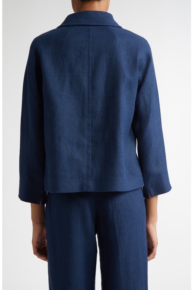 Monia Linen Blend Crop Jacket, Alternate, color, NAVY