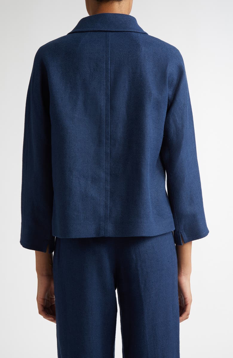 Max Mara Monia Linen Blend Crop Jacket, Alternate, color, Navy
