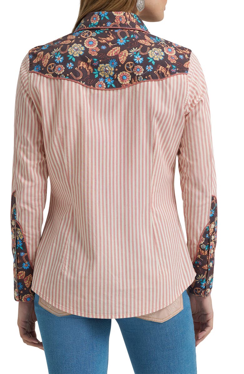 Wrangler x Lainey Wilson Prairie Print Western Snap Shirt, Alternate, color,