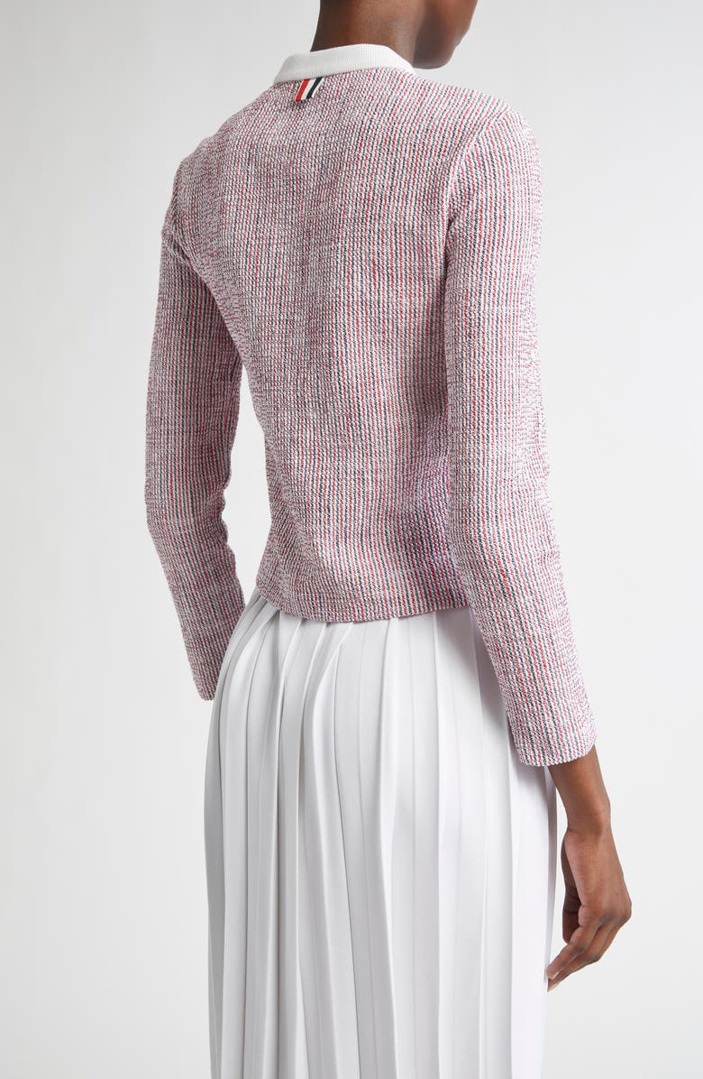 Thom Browne Stripe Tweed Cardigan, Alternate, color, 