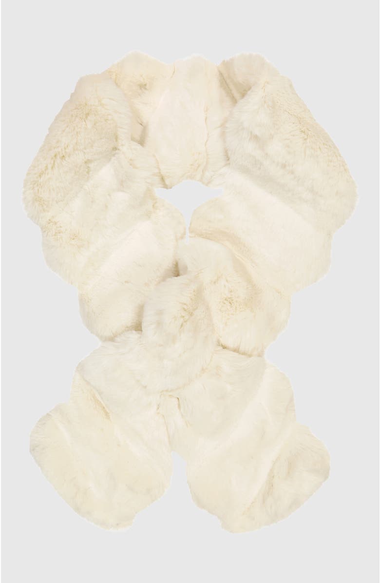 Lyla Grant Fur-Free Chinchilla (Faux Fur) Pull-Through Scarf, Alternate, color, White Chinch