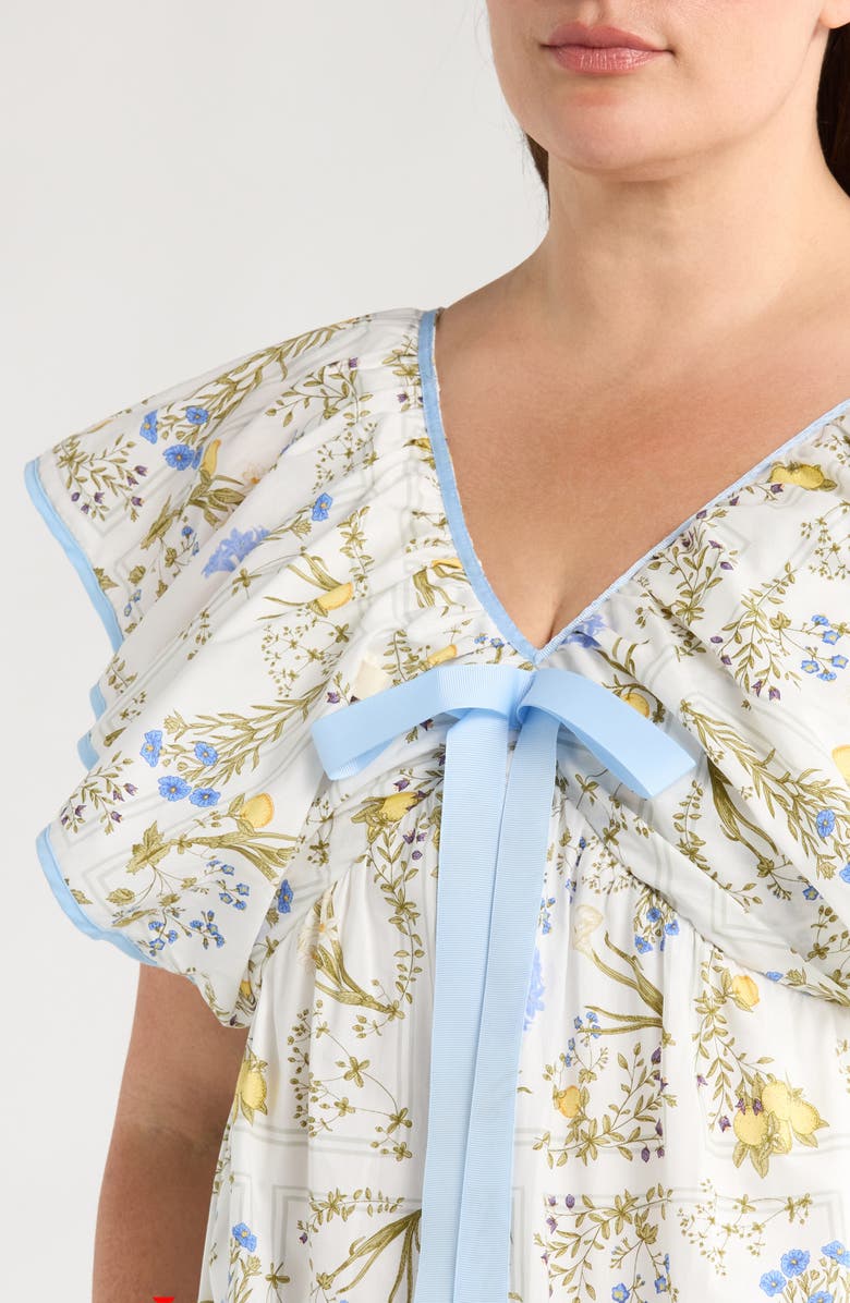 SUGARLIPS Cecily Floral Cotton Babydoll Minidress, Alternate, color, White/ Multi