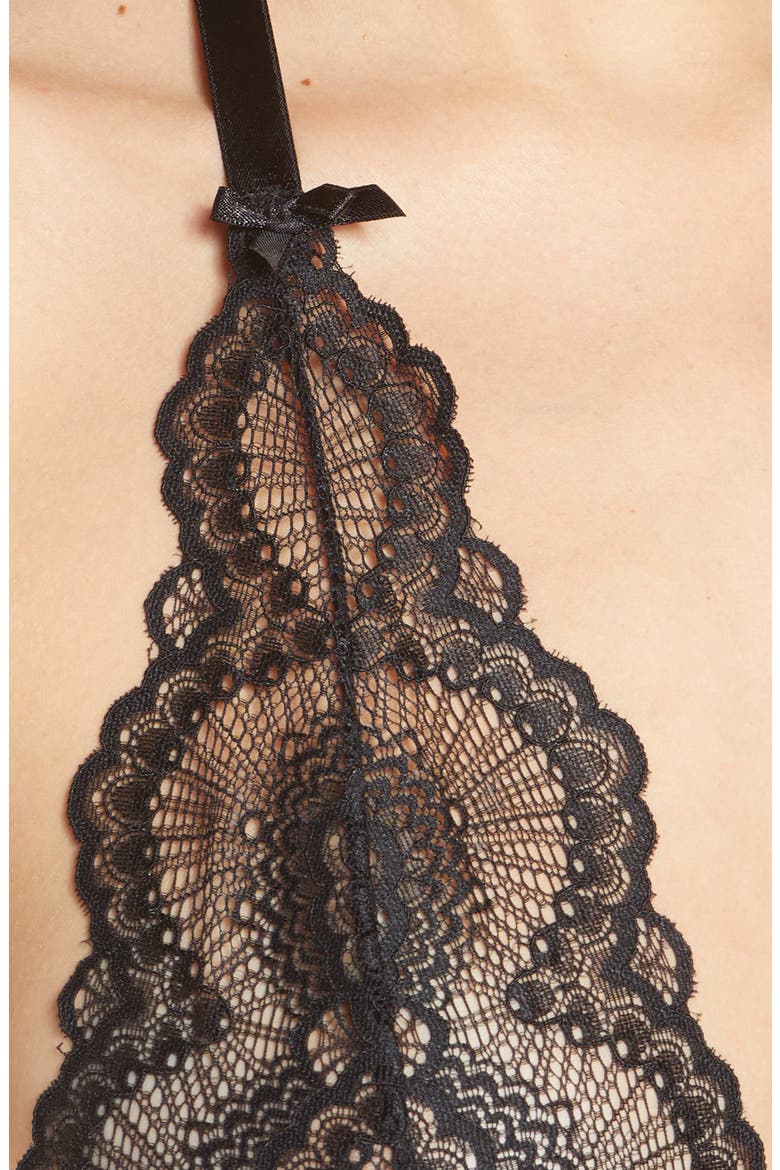 Alessa Lace Thong Teddy, Alternate, color, BLACK