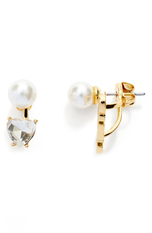 Kleinfeld Mrs Crystal & Faux Pearl Front/back Earrings