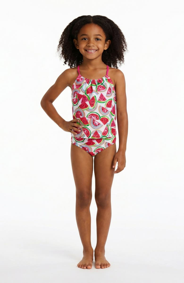 Andy & Evan Kids' Watermelon Tankini Two-Piece Swimsuit, Alternate, color, Pink Watermelon
