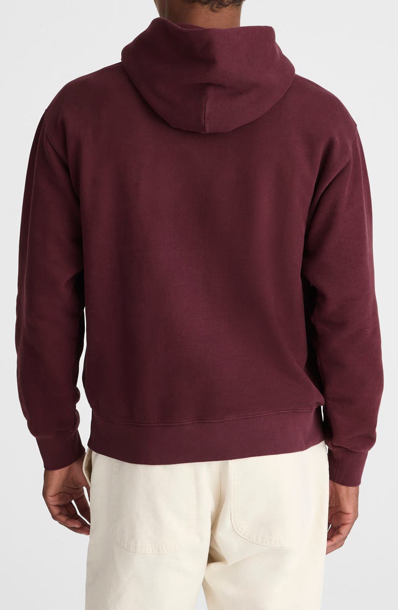 Madewell Woodland Brushed Terry Hoodie, Alternate, color, Dark Cranberry