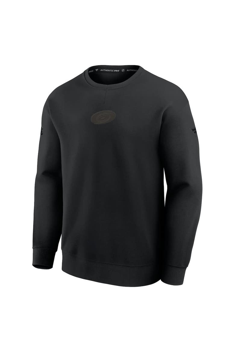 Men's Fanatics Black Carolina Hurricanes Authentic Pro Road Tri-Blend Sweatshirt, Alternate, color, Black