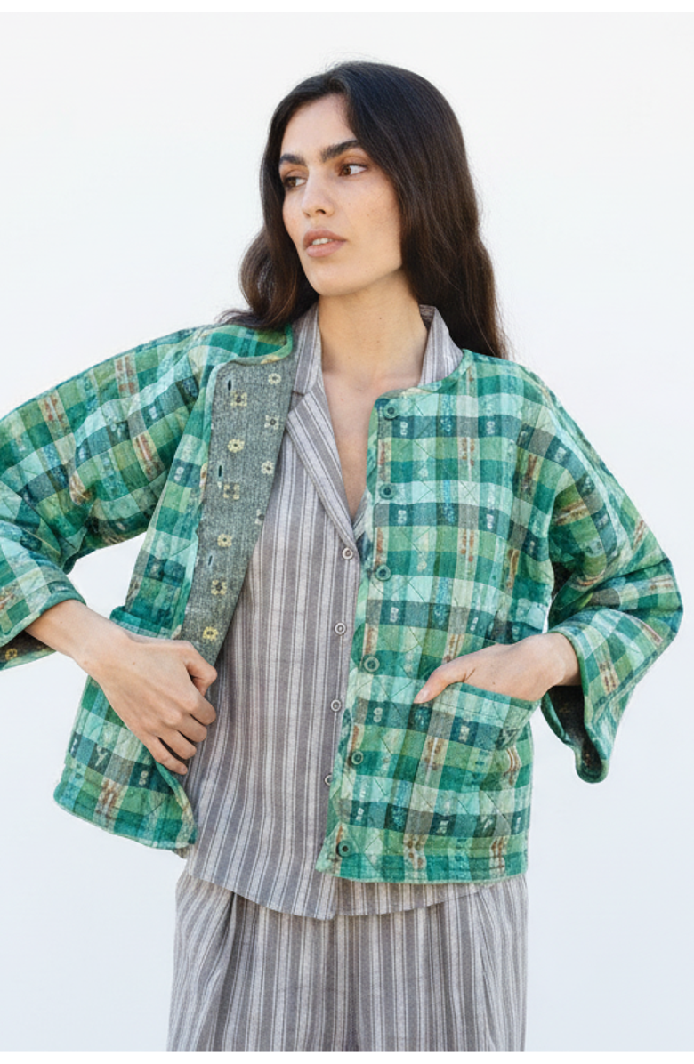 Ace & Jig Amara Quilted and Reversible Cardi Jacket Garden, Main, color, Garden