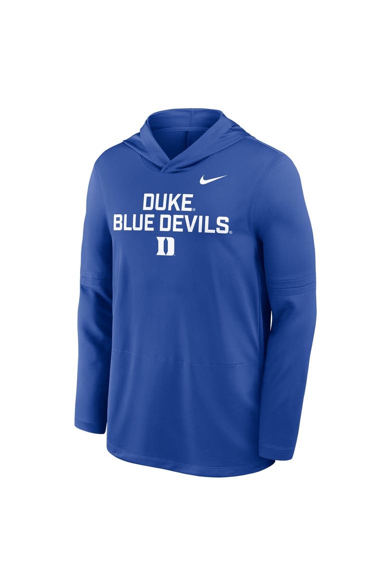 Men's Nike Royal Duke Blue Devils 2025 Sideline Dri-FIT Long Sleeve Hoodie T-Shirt, Alternate, color, Royal