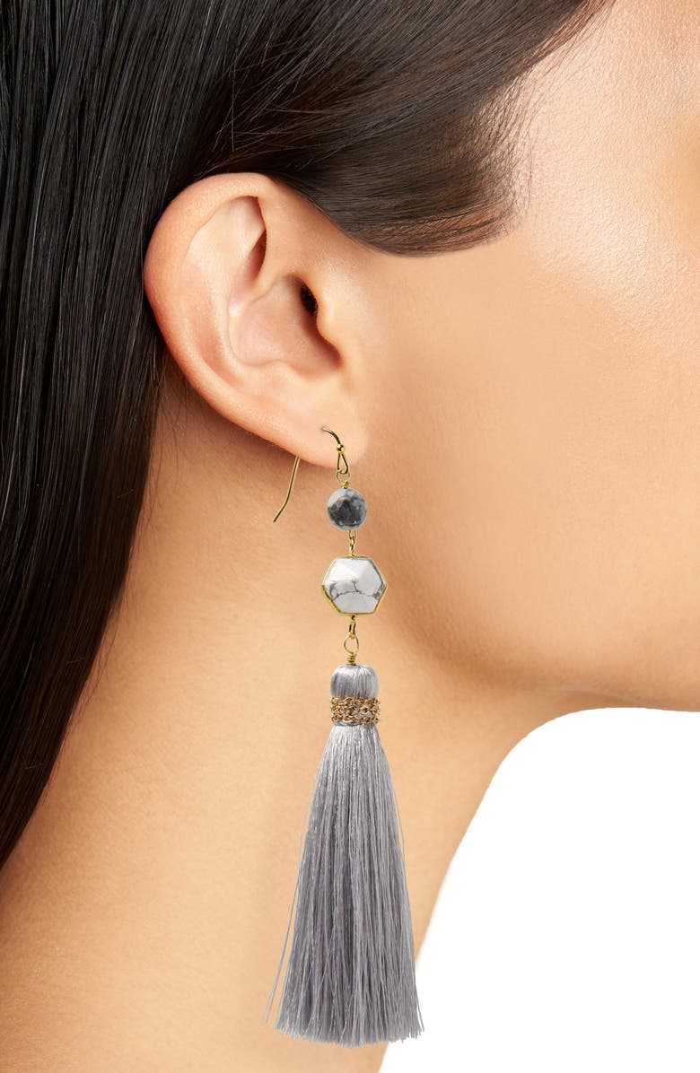 Panacea Stone Tassel Earrings, Alternate, color, 