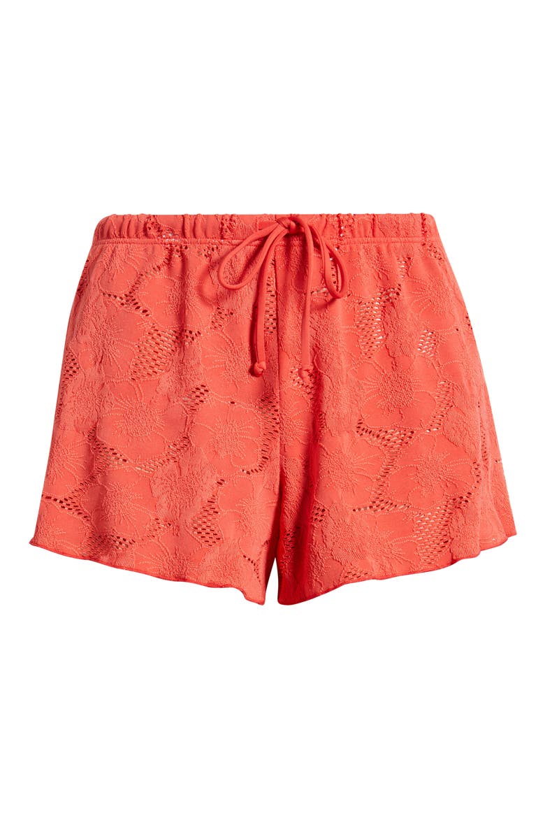 Oasis Cover-Up Shorts, Alternate, color, DEEP RED