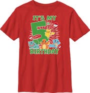 POKEMON Boy's Pokemon It's My 5th Birthday Graphic Tee
