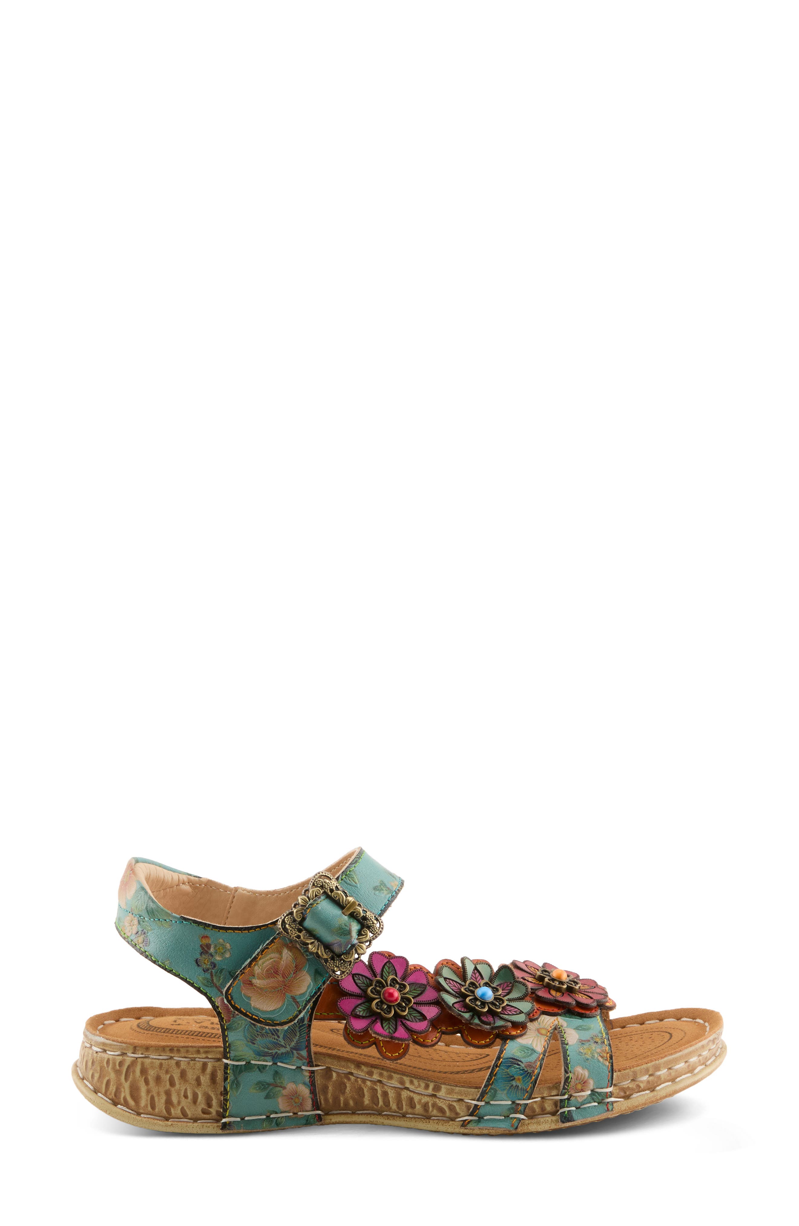 Off Center Sandal, Alternate, color, SKY BLUE MULTI