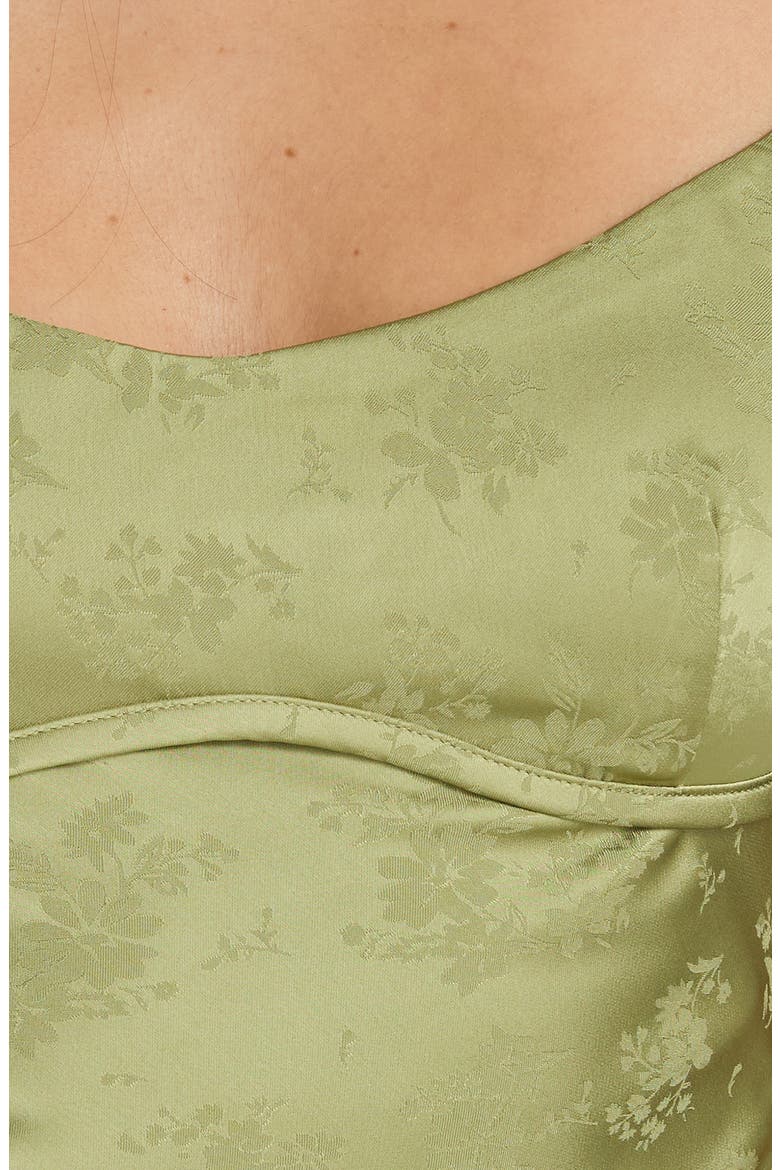 Clemence Floral Satin Minidress, Alternate, color, MINT GREEN