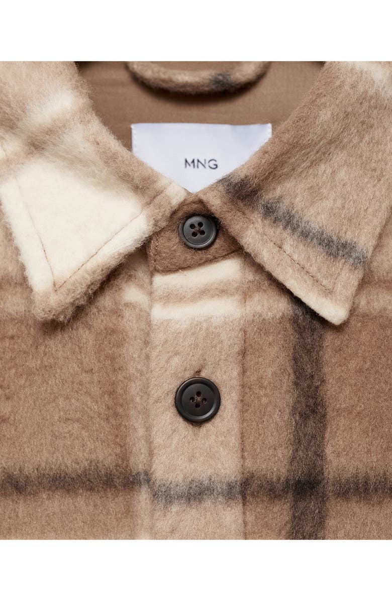 MANGO Textured Check Flannel Overshirt, Alternate, color, 