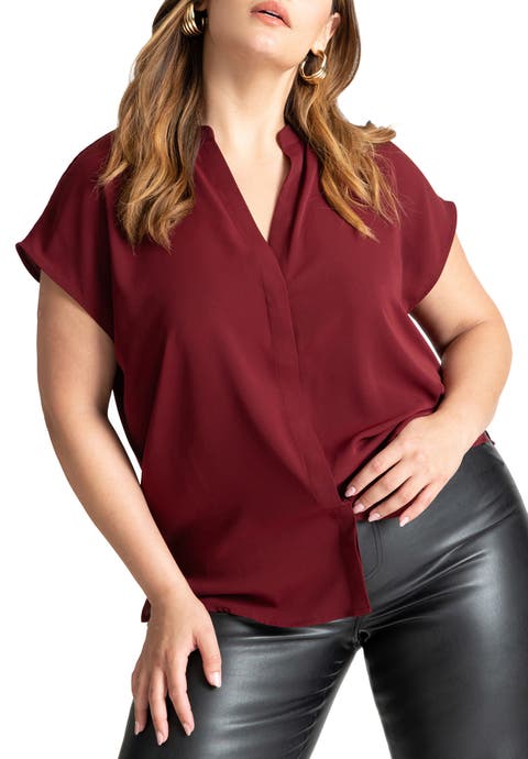 Notch Collar Blouse (Plus Available)